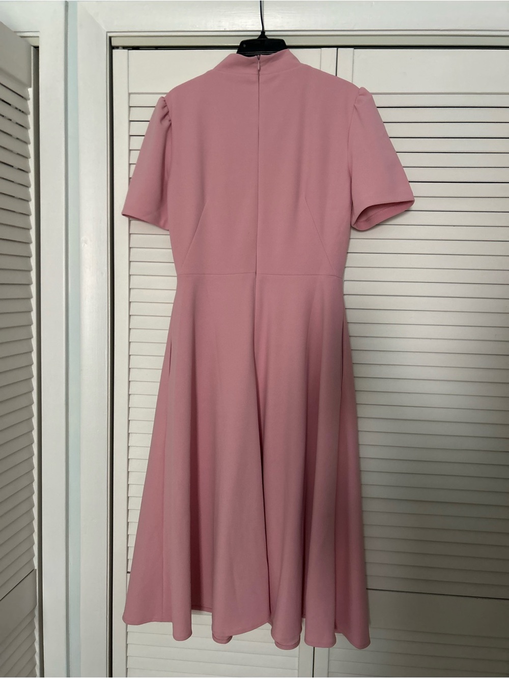Maggy London Dusty Rose Tie-Neck Midi Dress - Picture 5 of 7